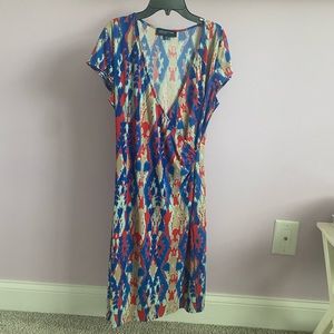 Casual multicolor wrap dress